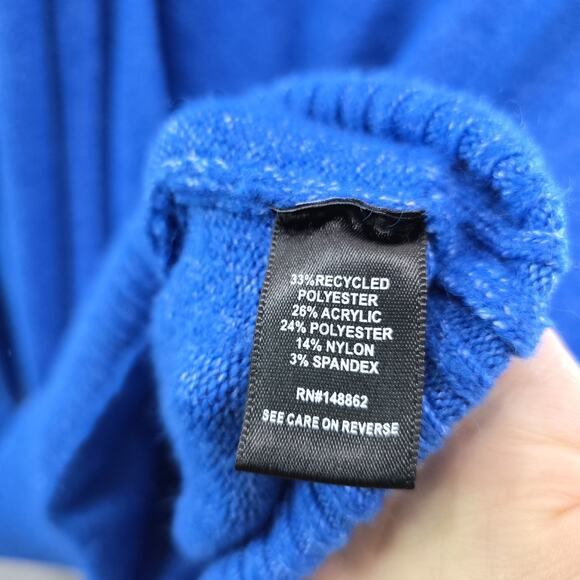 Torrid Sweater Womens 3 3X Blue Vegan Cashmere Surplice V Plunge Faux Wrap - Picture 10 of 13